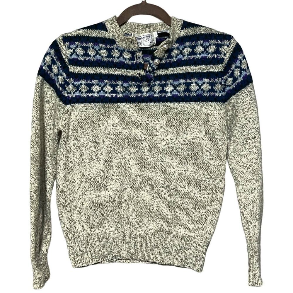 Vintage Northern Isles Kids Fair Isle Wool Sweater Children's Large